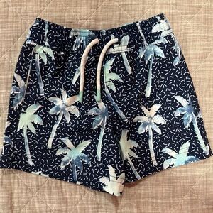 Kids Palm Tree Swim Shorts - Blue